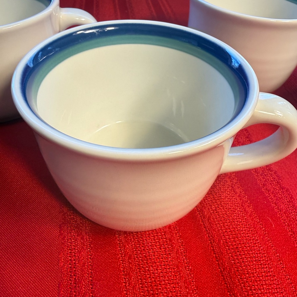 Set of 6 Vintage 1990s Pfaltzgraff Northwinds Pattern Petite Coffee Mugs